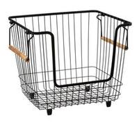 5 five simply smart Panier empilable en métal « blackwood » grand format