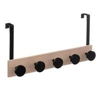 FIVE Simply Smart - Patère de Porte en Bois "5 Têtes" 50cm Noir & Beige Noir