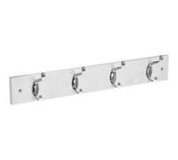 Paris Prix - Patère FIVE Simply Smart - bois & métal, 4 têtes, 42 cm - Blanc