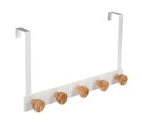 Five Simply Smart - Patère en Métal & Bambou 5 Têtes 20cm Blanc