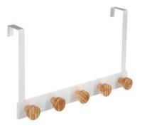 FIVE Simply Smart - Patère en Métal & Bambou "5 Têtes" 20cm Blanc Blanc G