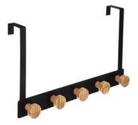 FIVE Simply Smart - Patère en Métal & Bambou 5 Têtes 20cm Noir Noir, Noir G