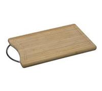 Planche à découper en bambou 30 x 20 cm avec manche en acier inoxydable