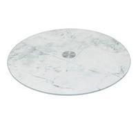 FIVE Simply Smart - Plateau Tournant en Verre "Effet Marbre" 31cm Blanc Blanc G