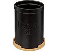 5five - pot à ustensiles couvercle bambou "naturéo" en céramique noir