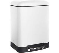 JJA Poubelle à pédale en métal Ariane 6L – fermeture silencieuse, large pédale – Blanc