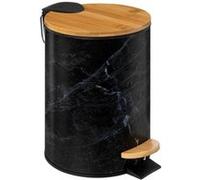 FIVE Simply Smart Poubelle à pédale Léa – 3 L – Imprimé marbre Noir