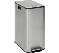 FIVE Simply Smart - Poubelle de Cuisine 2 Bacs "Delta" 56L Argent Gris