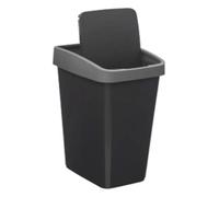 FIVE Simply Smart - Poubelle de Cuisine "2 Ouvertures" 10L Gris & Noir