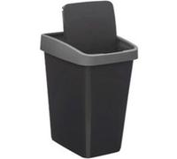 FIVE Simply Smart - Poubelle de Cuisine "2 Ouvertures" 10L Gris & Noir Noir G