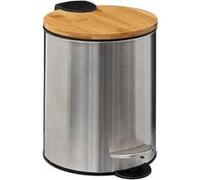 FIVE Simply Smart - Poubelle de Salle de Bain "Bambo" 3L Argent Gris G