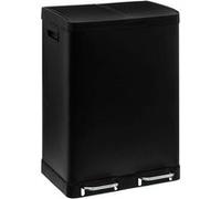 Poubelle de tri à pédale - 2 x 30L - Noir - H 67 cm Noir