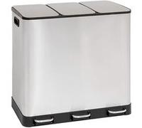 FIVE Simply Smart - Poubelle de Tri 3 Bacs en Métal "Ariane" 18L Argent Argent G