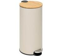5five - poubelle couvercle bambou 30l modern color beige