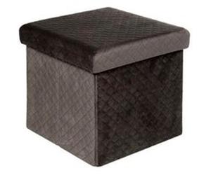 FIVE Simply Smart - Pouf Carré en Velours "Mix N'Modul" 31cm Gris Gris G
