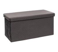 - Pouf & Coffre de Rangement "Velours" 76cm Gris
