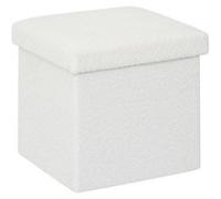 FIVE Simply Smart - Pouf Coffre Pliable Bouclette "Mix n'Modul" 31cm Blanc Blanc