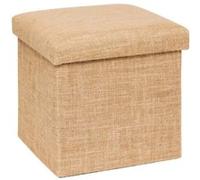 FIVE Simply Smart - Pouf Coffre Pliant "Toile de Jute" 31cm Naturel Beige G