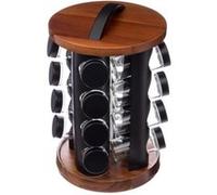 Pot epice rotatif x16 Acacia Noir Secret de Gourmet
