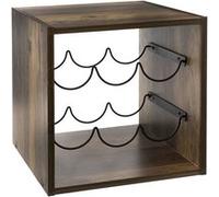 5five Porte-bouteilles Mix'n Modul, panneau de particules et métal, Marron/Noir, 31×31×31 cm
