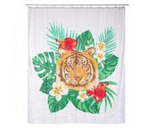 FIVE Simply Smart - Rideau de Douche "Tropical" 180x200cm Blanc G