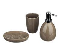 INSTANT D O Kit de 3 Accessoires de Salle de Bain - Look Moderne - Coloris Taupe