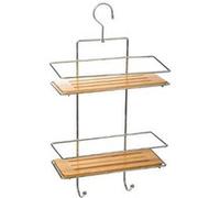 Five - Support de Douche 2 Niveaux en Métal et Bambou