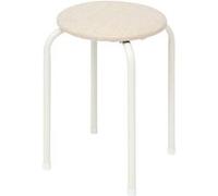Paris Prix – Tabouret d'appoint FLEXY – en métal et tissu chiné – Beige