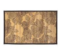 5five - tapis latte bambou 50x80cm ""black flora"" noir