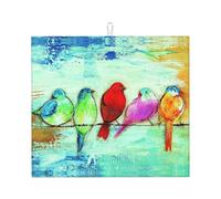 Five Singing Birds Tapis de cuisine absorbant l'eau, séchage rapide avec dos antidérapant, protecteur de comptoir en microfibre absorbante, 45,7 x 40,6 cm