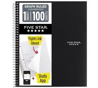 Five Star 73679 Cahier à spirales 1 compartiment Papier ligné Noir 27,9 x 21,6 cm