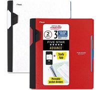 Five Star Advance 820111 Lot de 2 carnets à spirales avec application d'étude, 3 sujets, lignés pour l'université, 28 x 21,6 cm
