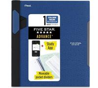 Five Star Advance Cahier à spirale, 1 sujet, papier ligné pour université, 28 x 21,6 cm, 100 feuilles, avec protection à spirale et intercalaires mobiles, la couleur peut varier (06322)