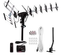 Five Star - Antenne TV extérieure - portée jusqu'à 322 km - rotation directionnelle à 360 degrés - HDTV 1080p 4K VHF UHF - supporte 5 téléviseurs et radio FM