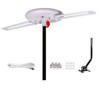 Five Star Antenne TV numérique HD 2024 omnidirectionnelle à 360 degrés, support J inclus pour grenier ou extérieur, résistant aux intempéries, prend en charge ATSC 3.0 et 4K 1080p HD Smart TV VHF UHF