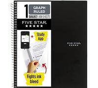 Five Star Cahier à spirale, 1 sujet, papier ligné graphique, 27,9 x 21,6 cm, 100 feuilles, la couleur peut varier (06190)