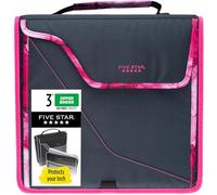 Five Star Classeur à fermeture éclair, classeur à 3 anneaux de 7,6 cm pour école, classeur extensible à 5 onglets, capacité de 850 feuilles, étui rembourré amovible, bleu marine/rose (292960D)