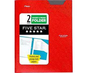 Five Star Dossier de poche Stay-Put - 29 x 24 x 0,6 cm - Rouge (72109)