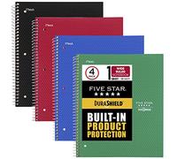 Five Star DuraShield 930021-ECM Lot de 4 cahiers avec couverture avant antimicrobienne 1 sujet ligné 26,7 x 20,3 cm