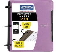 Five Star Flex - Classeur hybride de 2,5 cm avec onglets, couverture personnalisable, carnet et classeur à 3 anneaux tout-en-un, violet (29326AB6)