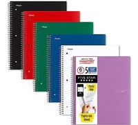 Five Star Lot de 6 cahiers à spirale, 5 sujets, papier ligné universitaire, 200 feuilles, 27,9 x 21,6 cm, couleurs assorties, la couleur peut varier, lot de 6 (73793)