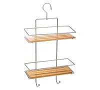 Five - Support de Douche 2 Niveaux en Métal et Bambou