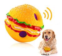 Five Thousand Years Grande balle interactive Hambourg pour chien, jouet couineur, balle à mâcher durable pour l'entraînement du nettoyage des dents, balles de troupeau d'intérieur et d'extérieur,