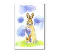 Five Vendeur Aquarelle Cartoon Lapin sur l'herbe de l'herbe Animal, Affiche et Impression Murale, Peinture Murale pour Salon, Chambre d'enfant, Kein Rahmen, 40 x 60 cm