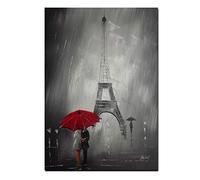 Five Vendeur Parapluie Romantique Paris Ville Eiffel Peinture Tableau Moderne Poster et Impression Murale pour Salon, Kein Rahmen, 90 x 140 cm