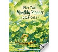 Five Year Monthly Planner 2028-2032: 60 Month Calendar Organizer Two Pages Per Month with Holidays from January 2028 to December 2032 | With Cute Flipbook Animation inside for Frog Lovers Large Size