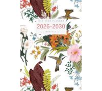 Five Year Planner 2026-2030: 6x9 Monthly Journal Organizer Medium | Vintage Exotic Flower Bird Design White