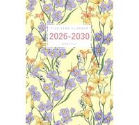 Five Year Planner 2026-2030: A5 Monthly Notebook Organizer Small | Pretty Sketching Floral Design Yellow