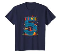 Five Years of Awesome : Dino Adventure Birthday Celebration T-Shirt, Enfant, Bleu Marine, 12 Ans