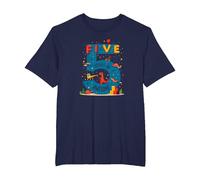 Five Years of Awesome : Dino Adventure Birthday Celebration T-Shirt, Homme Grandes Tailles, Bleu Marine, 4X Tall